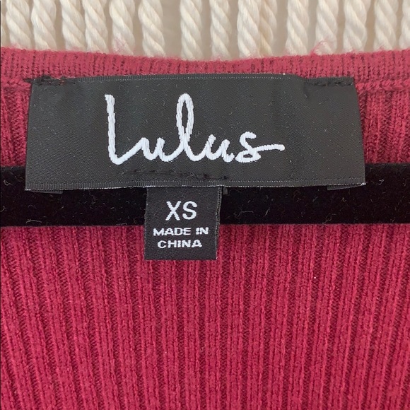 Lulu’s | Bell Sleeve Sweater Dress in Wine - Picture 2 of 5